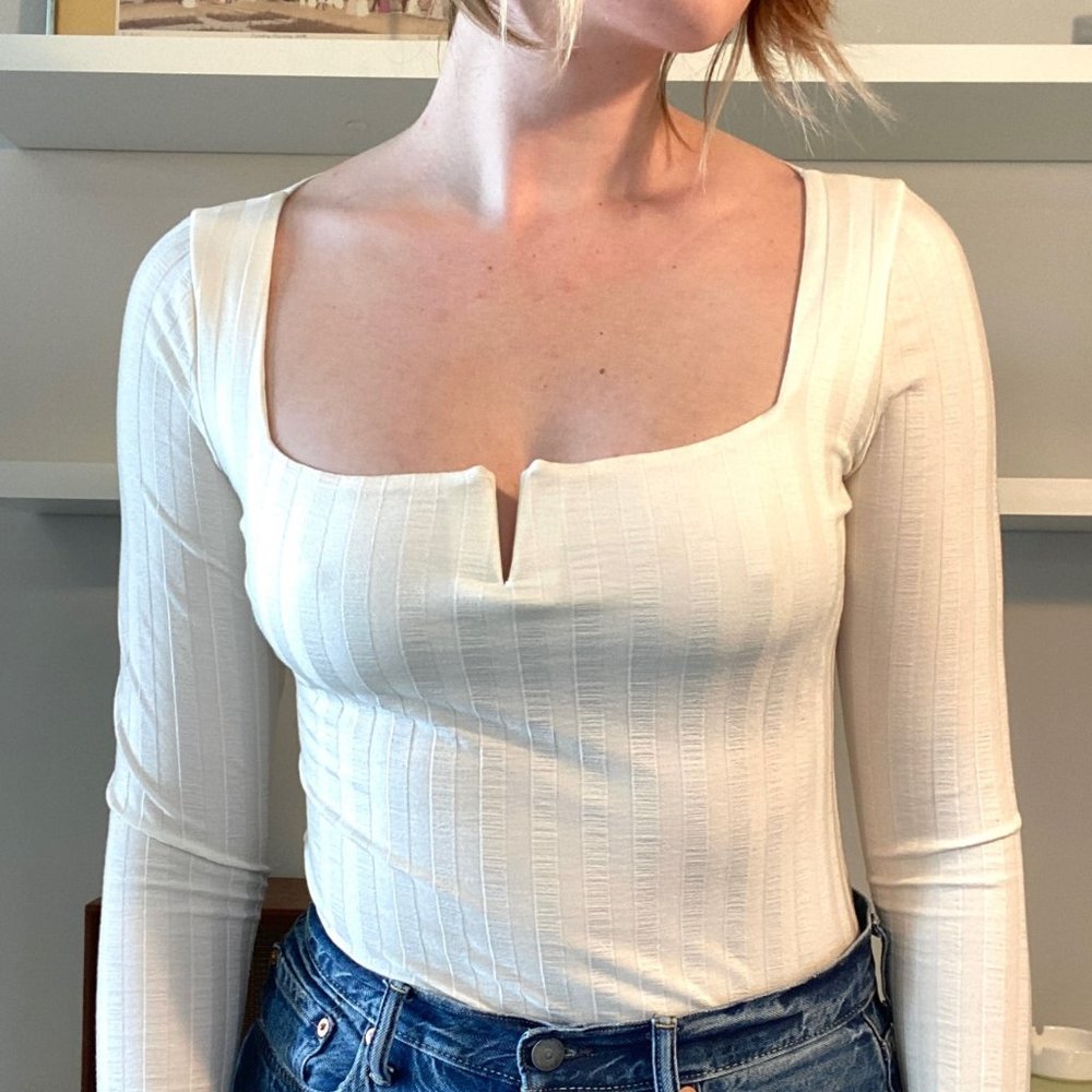 White Reformation Long Sleeve Top